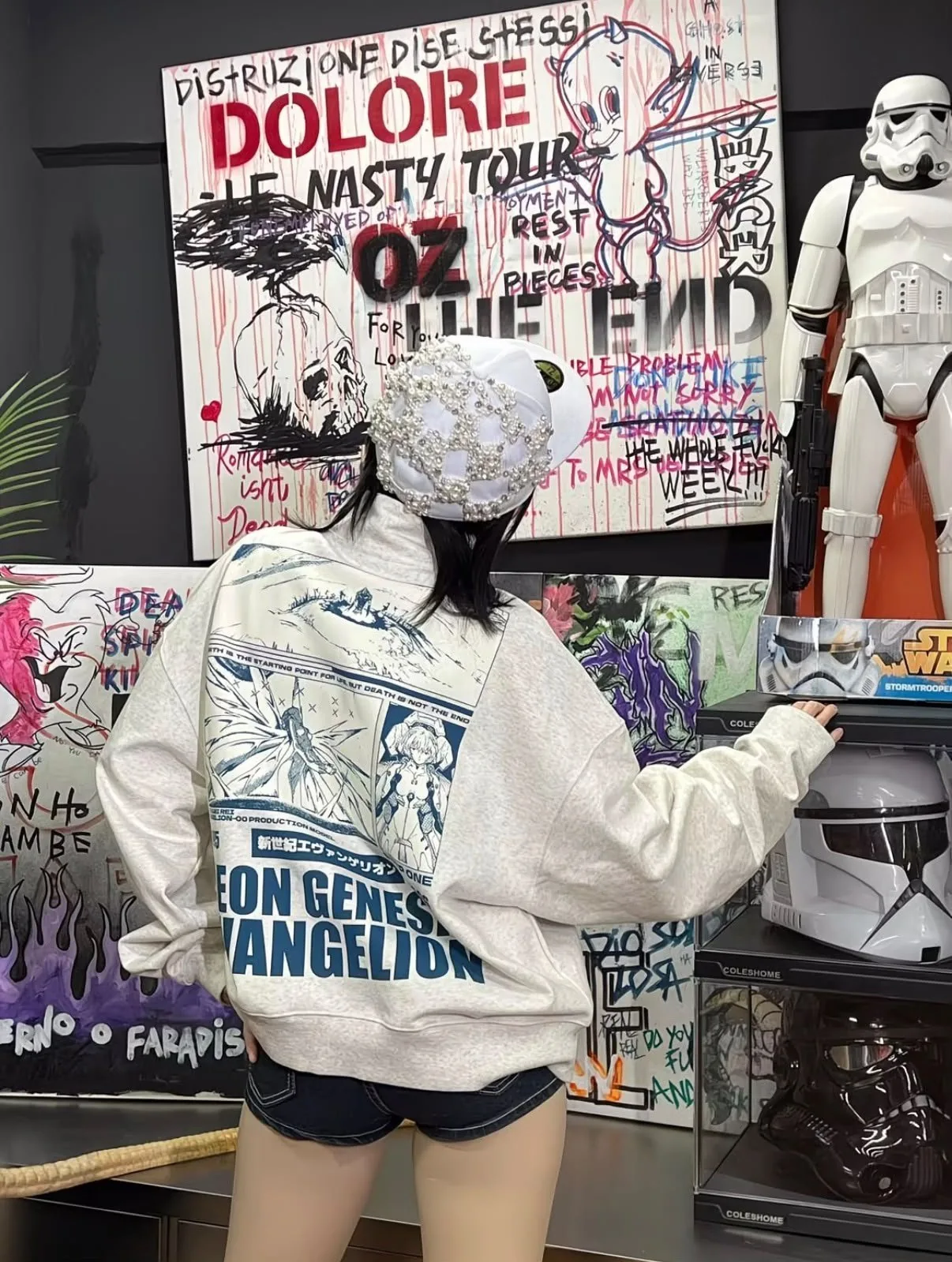 OFFICIAL EVANGELION MERCH SET PIECE HOODIE — campaign photograph